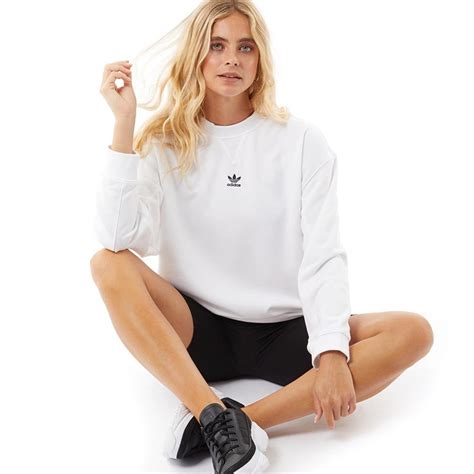 adidas originalssweatshirt weiß|Adidas originals oversized sweatshirt.